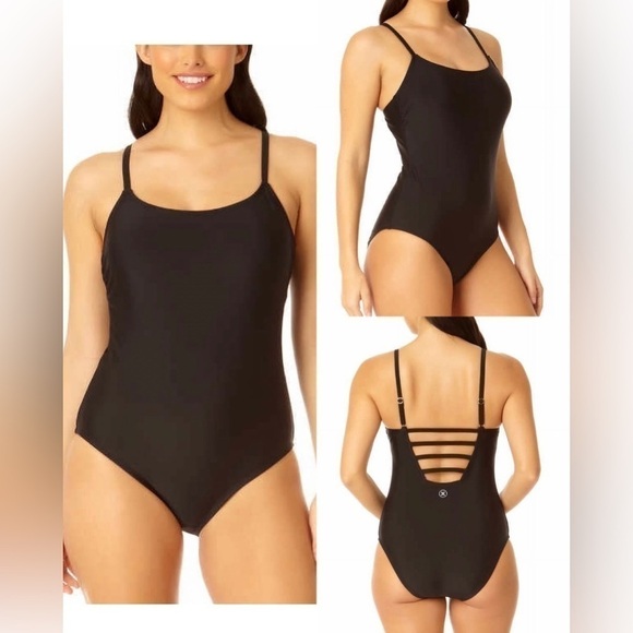 Hurley Womens Black One Piece Swimsuit Size: XXL Strappy Back NWT Swimwear - Picture 1 of 16
